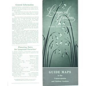 Vintage Longwood Gardens Kennett Square PA Guide Maps Pamphlet TF4-BD